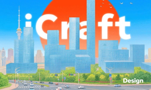 哈尔滨都市建筑群手绘风格