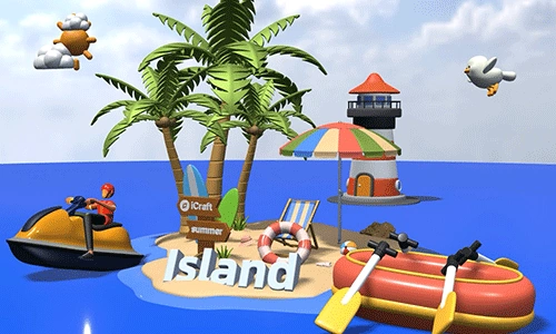 海岛度假C4D渲染场景 - AI渲染效果